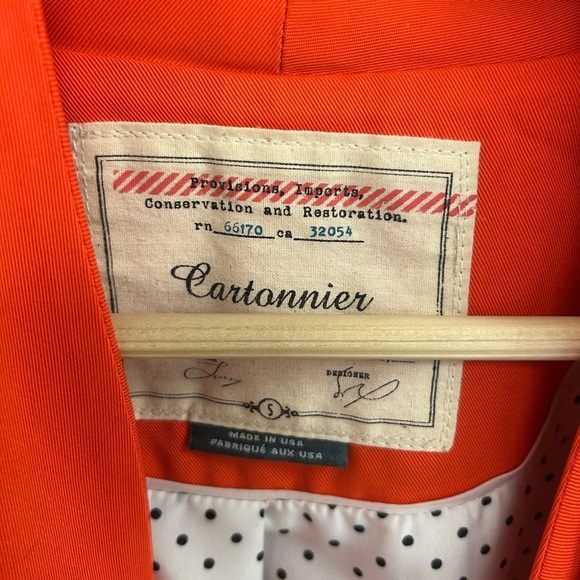 Cartonnier (Anthropologie) S Women's Orange blazer EUC - Picture 5 of 11